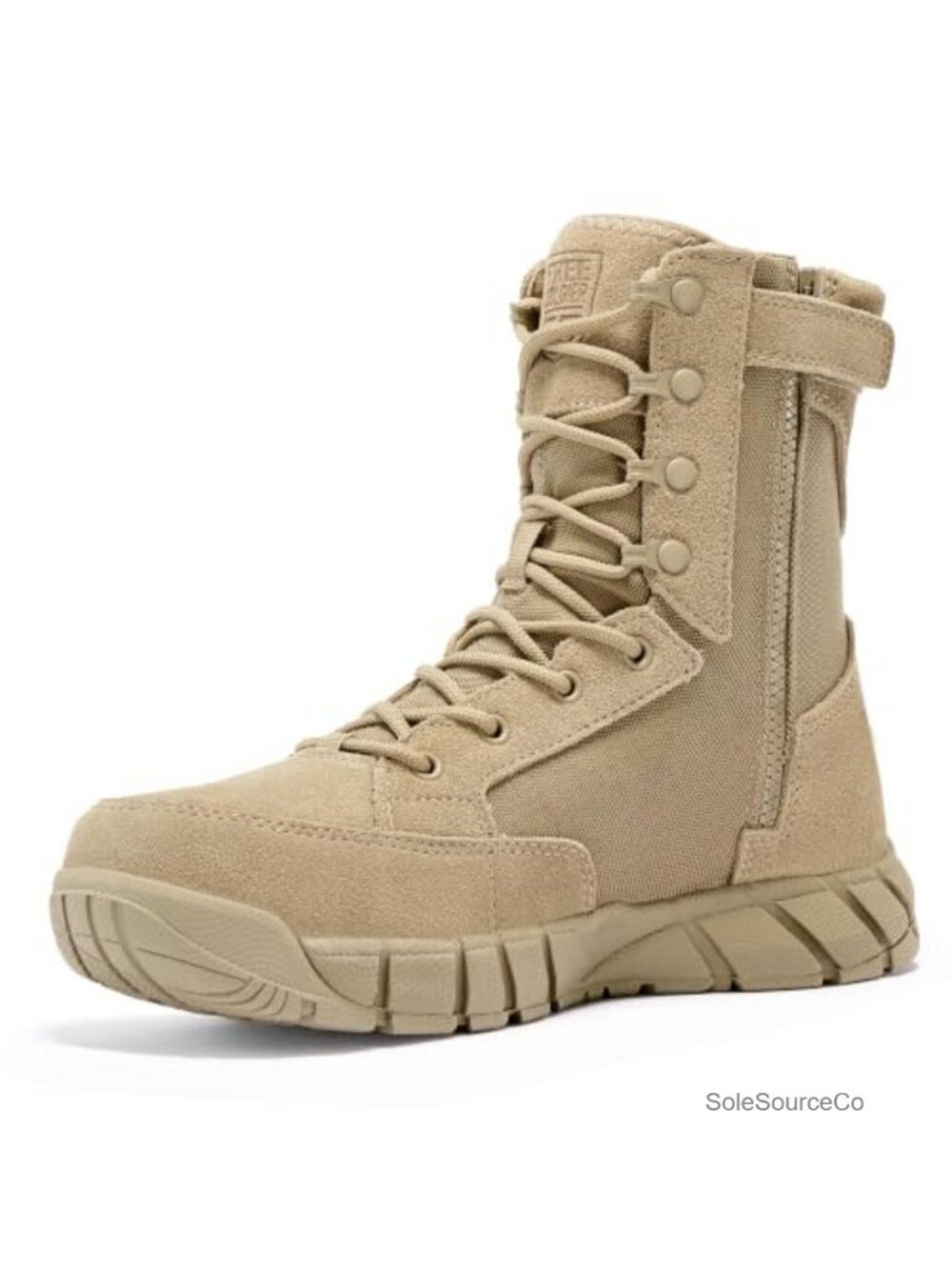 Men's 8" Zip Military Tactical Boot Suede Cordura Ankle Combat Work Boot